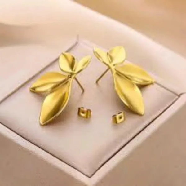 Gold_Stainless_Steel_Leaf_Stud_Earrings_For_Women_Pack_Of_2