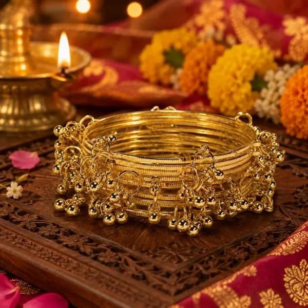 Gold_Stainless_Steel_Traditional_Bangle_Bracelet_For_Women