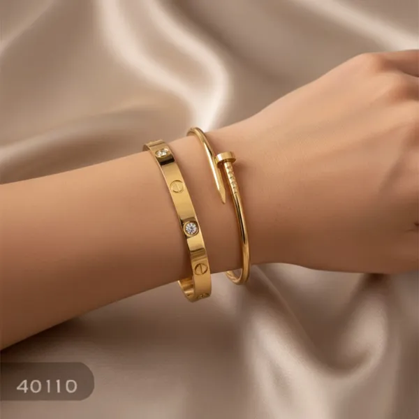 Gold_Stainless_Steel_Screw_Motif_Hinged_Bangle_Bracelet_For_Women