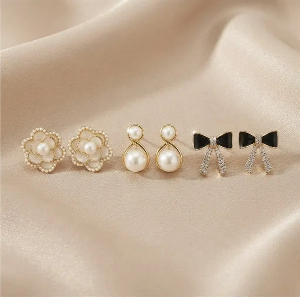 Gold_Stainless_Steel_Snow_Floral_Fashion_Earrings_For_Women_Pack_Of_3
