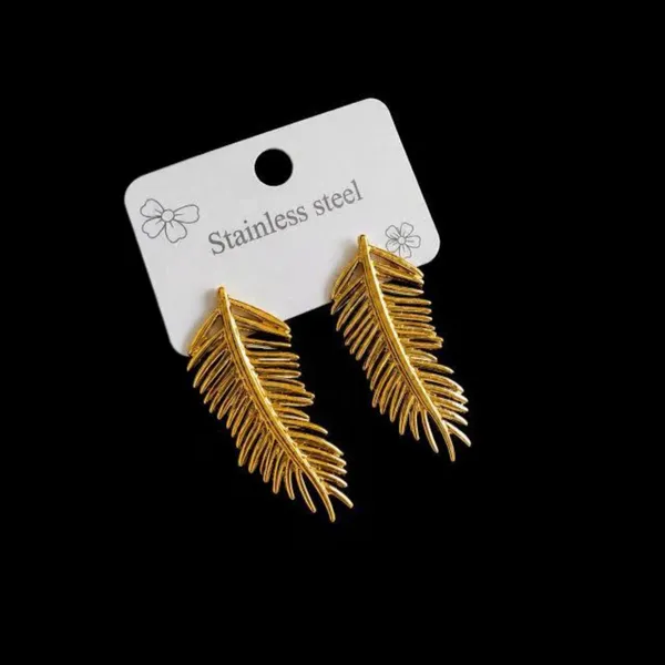 Gold_Tone_Leaf_Drop_Earrings_For_Women