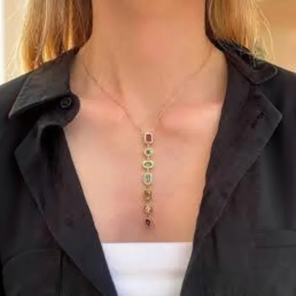 Gold_Stainless_Steel_Gems_Pendant_Necklace_For_Women