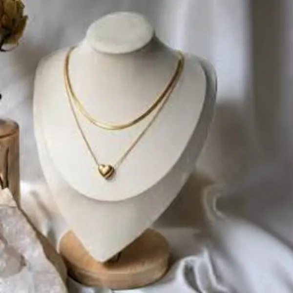 Gold_Stainless_Steel_Layer_Heart_Pendant_Necklace_For_Women