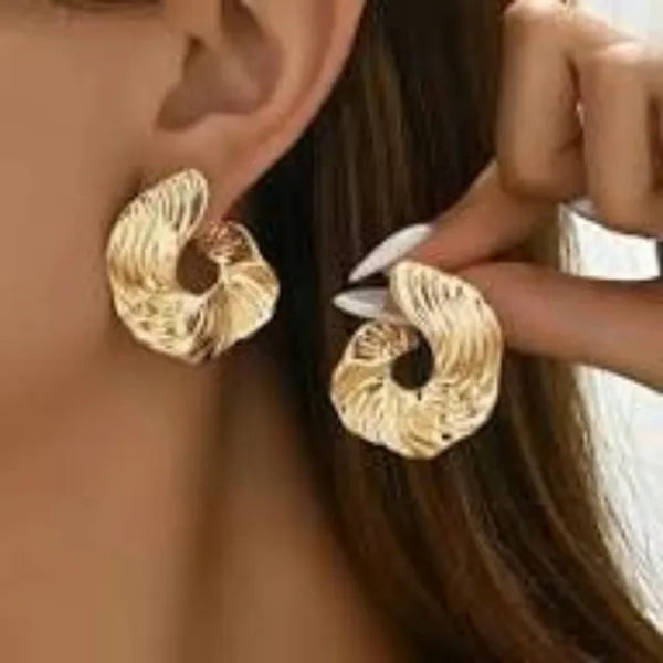 Gold_Stainless_Steel_Ridged_Spiral_Statement_Earrings_For_Women_Pack_Of_2