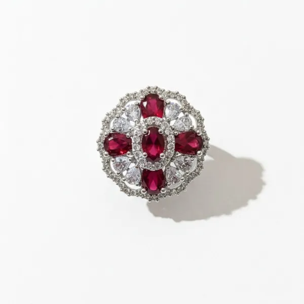 Silver_And_Red_Stainless_Steel_Ruby_Statement_Ring_For_Women