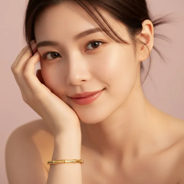 Gold_Stainless_Steel_Bamboo_Segment_Bangle_Bracelet_For_Women