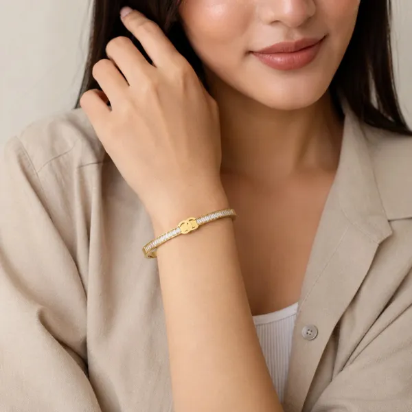 Gold_Stainless_Steel_Crystal_Accent_Bangle_For_Women