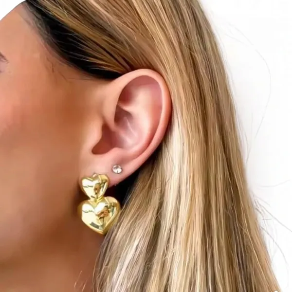Gold_Tone_Puffed_Heart_Stud_Earrings_For_Women