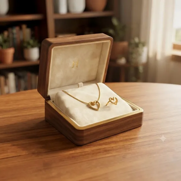 Gold_Stainless_Steel_Heart_Chain_And_Ring_Jewellery_Set_For_Women