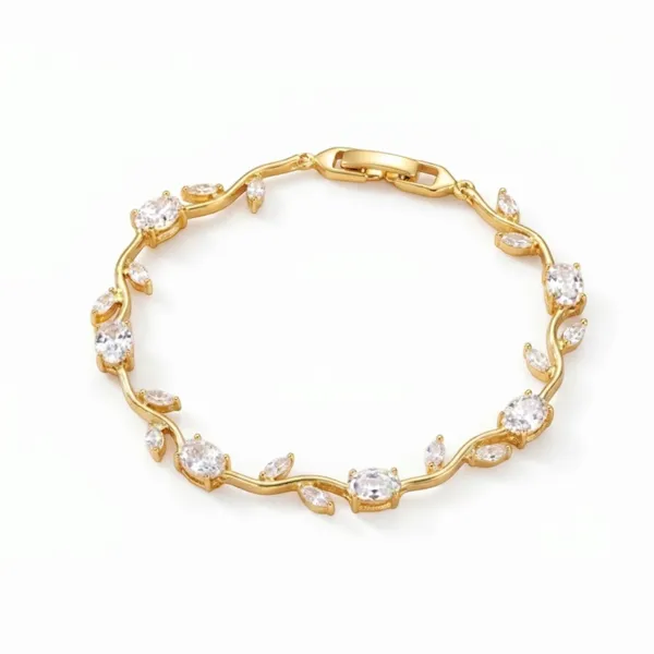 Gold_Stainless_Steel_Floral_Bracelet_For_Women