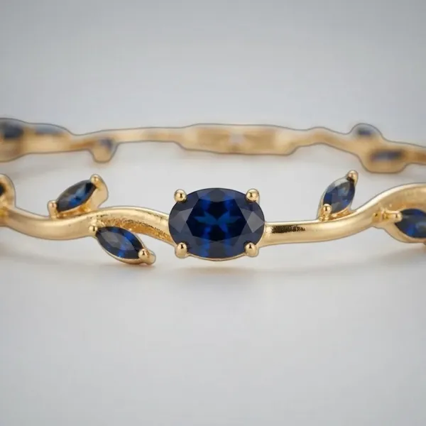 Gold_And_Blue_Stainless_Steel_Bracelet_For_Women