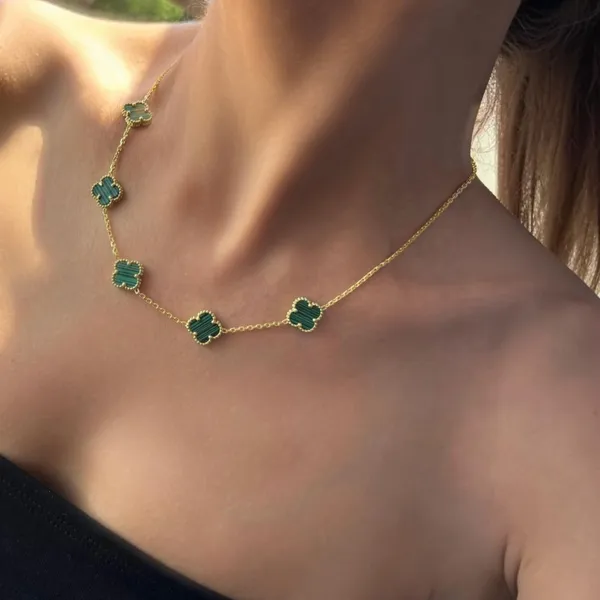Gold_And_Black_Stainless_Steel_Clover_Necklace_Earring_Ring_Bracelet_Set_For_Women