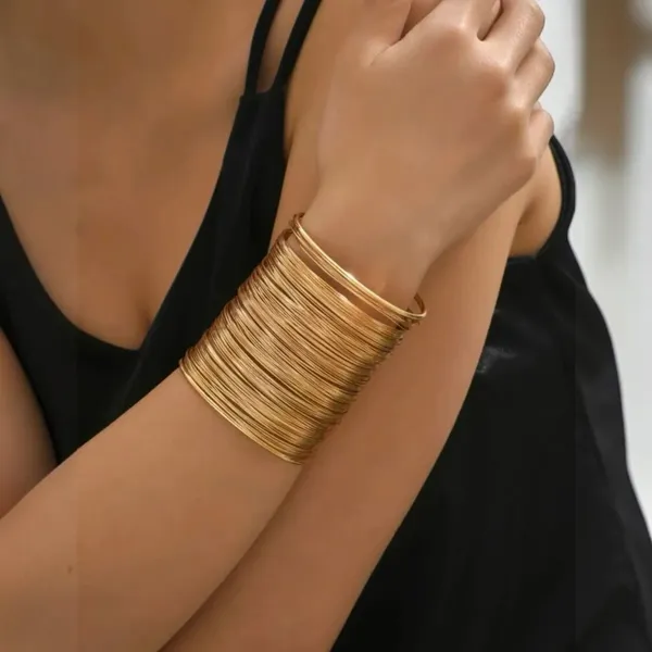 Gold_Stainless_Steel_Stackable_Layer_Bangle_Bracelet_For_Women