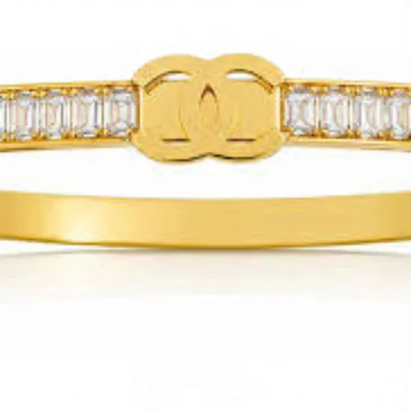 Gold_Stainless_Steel_Crystal_Accent_Bangle_For_Women