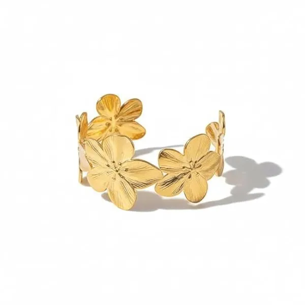 Gold_Stainless_Steel_Floral_Cuff_Bracelet_For_Women_Pack_Of_2