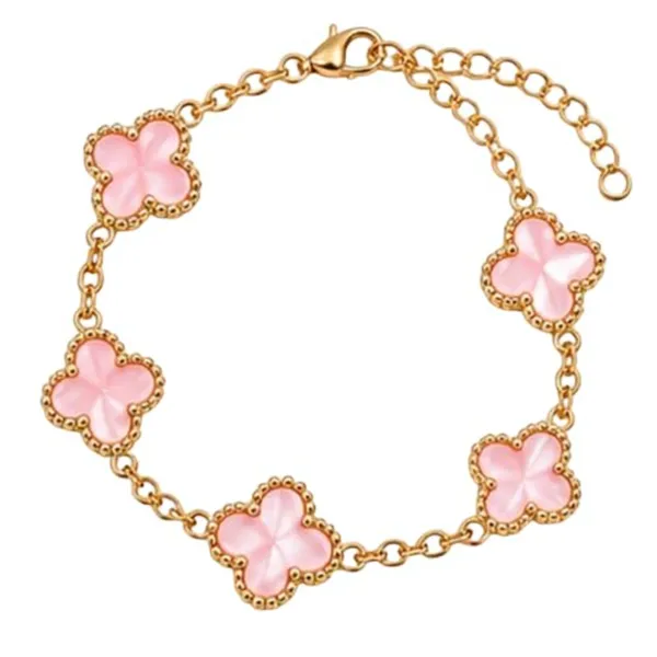 Gold_And_Pink_Stainless_Steel_Clover_Charm_Bracelet_For_Women_Pack_Of_2
