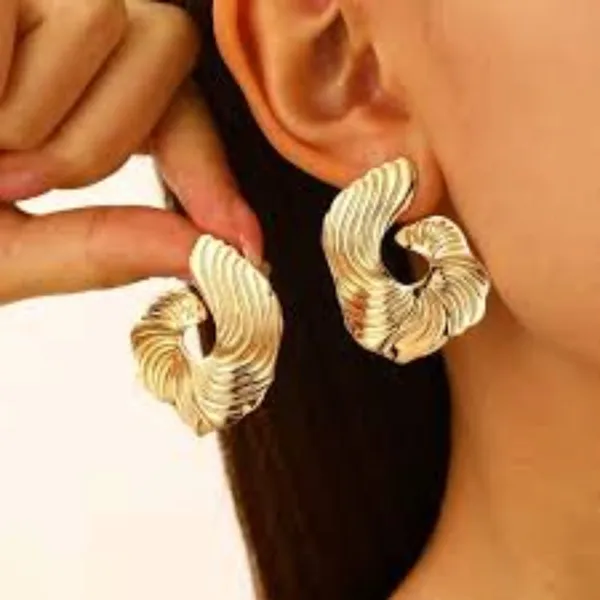 Gold_Stainless_Steel_Ridged_Spiral_Statement_Earrings_For_Women_Pack_Of_2