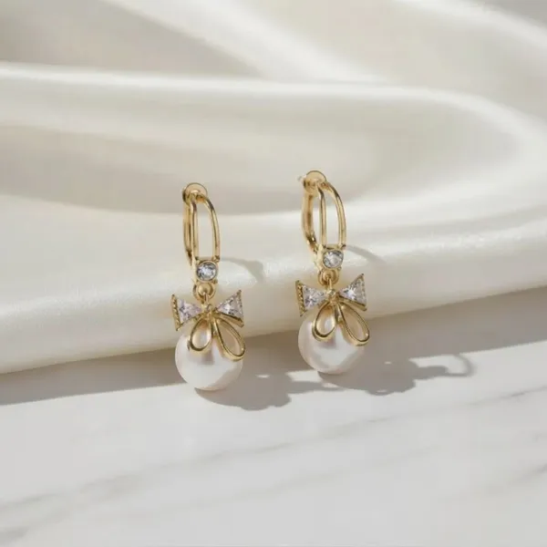 Gold_Stainless_Steel_Bow_Pearl_Drop_Earrings_For_Women_Pack_Of_2