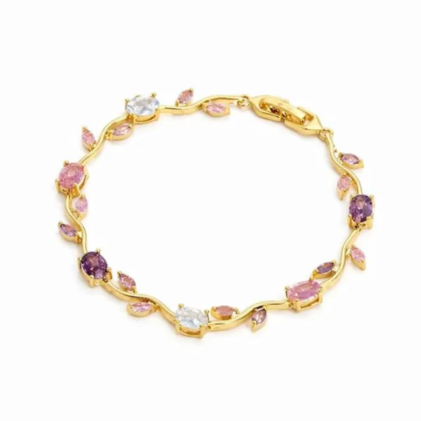 Gold_Stainless_Steel_Floral_Bracelet_For_Women