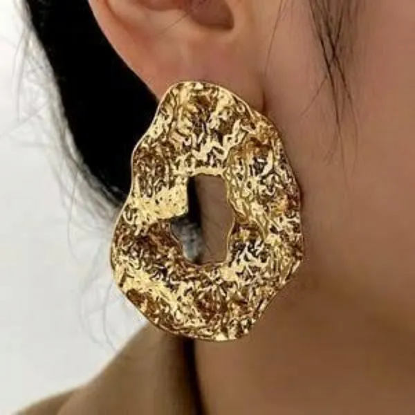 Gold_Stainless_Steel_Textu_Statement_Hoop_Earrings_For_Women_Pack_Of_2