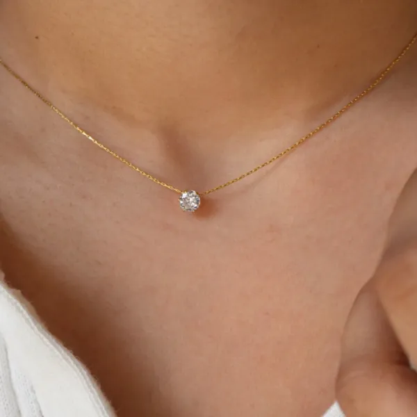 Gold_Tone_Solitaire_Crystal_Pendant_Necklace_For_Women