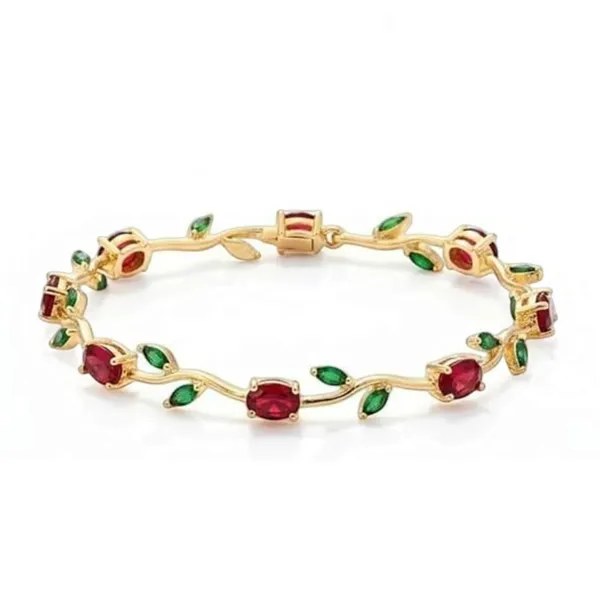 Gold_Stainless_Steel_Leaf_Motif_Bracelet_For_Women_Pack_Of_2