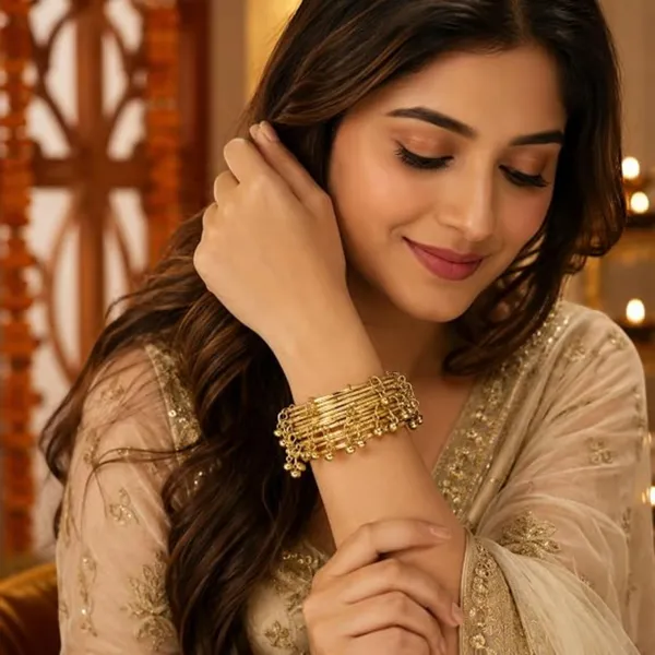 Gold_Stainless_Steel_Traditional_Bangle_Bracelet_For_Women