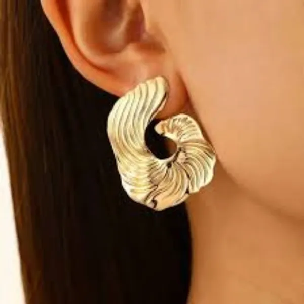 Gold_Stainless_Steel_Ridged_Spiral_Statement_Earrings_For_Women_Pack_Of_2