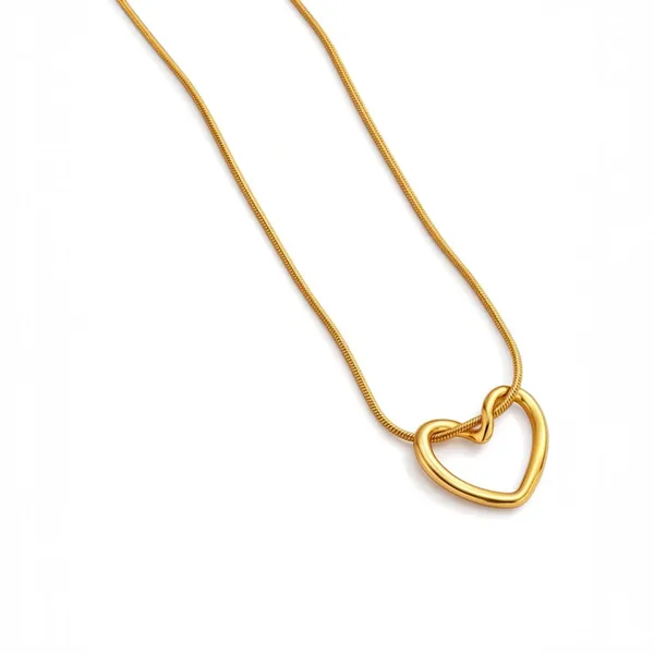 Gold_Stainless_Steel_Heart_Pendant_Chain_Necklace_For_Women