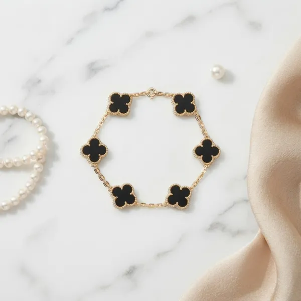 Gold_And_Black_Stainless_Steel_Clover_Charm_Chain_Bracelet_For_Women_Pack_Of_2