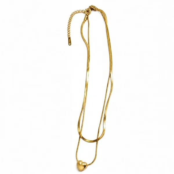 Gold_Stainless_Steel_Layer_Heart_Pendant_Necklace_For_Women