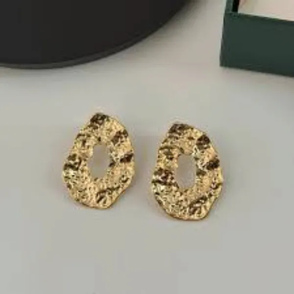 Gold_Stainless_Steel_Textu_Statement_Hoop_Earrings_For_Women_Pack_Of_2