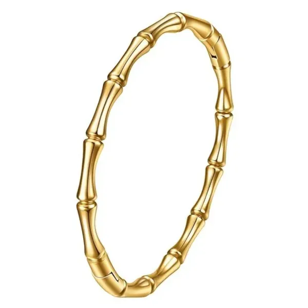 Gold_Stainless_Steel_Bamboo_Segment_Bangle_Bracelet_For_Women