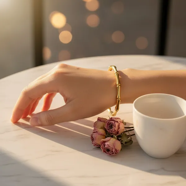 Gold_Stainless_Steel_Bamboo_Segment_Bangle_Bracelet_For_Women