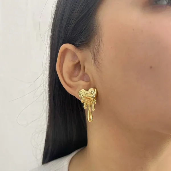 Gold_Stainless_Steel_Dripping_Heart_Earrings_For_Women_Pack_Of_2