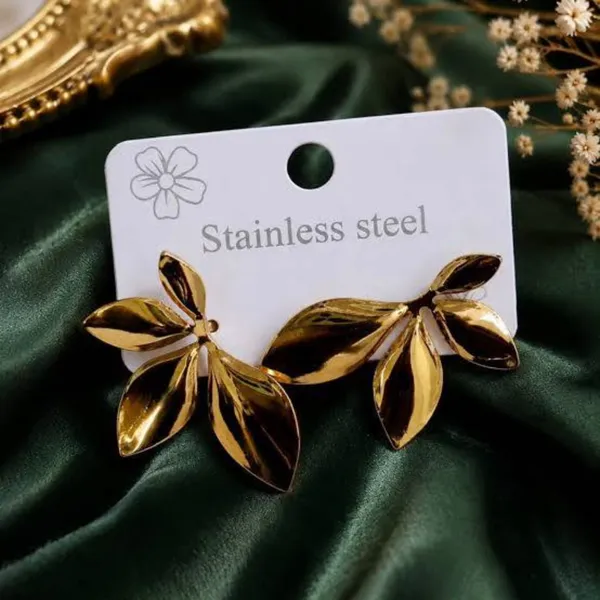 Gold_Stainless_Steel_Leaf_Stud_Earrings_For_Women_Pack_Of_2