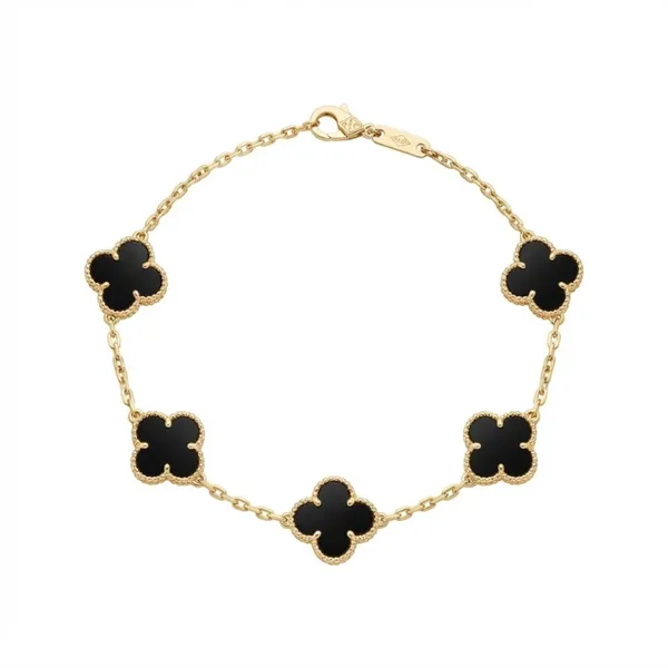 Gold_And_Black_Stainless_Steel_Clover_Charm_Chain_Bracelet_For_Women_Pack_Of_2