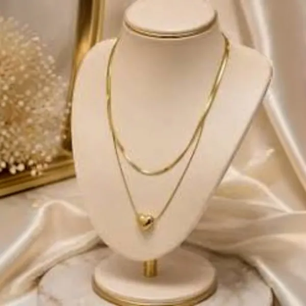 Gold_Stainless_Steel_Layer_Heart_Pendant_Necklace_For_Women