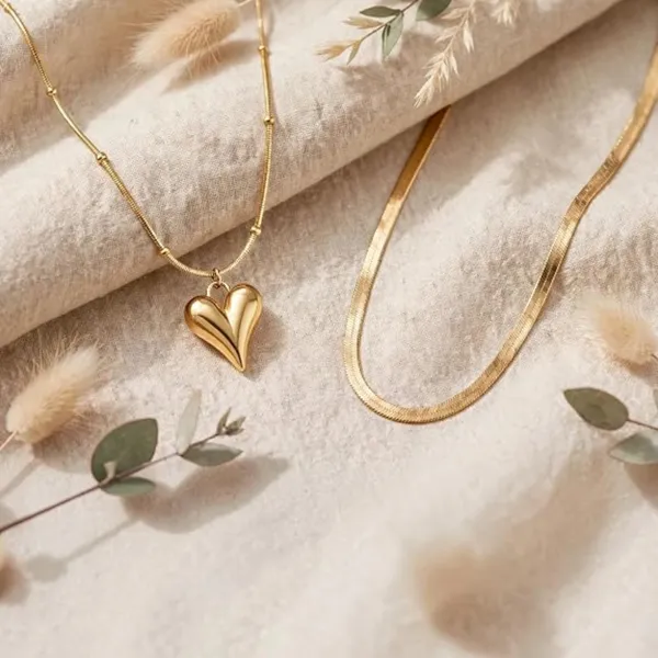 Gold_Stainless_Steel_Layer_Heart_Pendant_Necklace_Set_For_Women