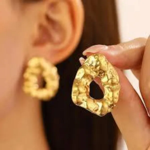 Gold_Stainless_Steel_Textu_Statement_Hoop_Earrings_For_Women_Pack_Of_2
