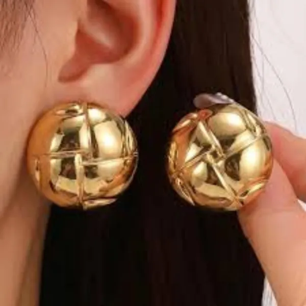 Gold_Stainless_Steel_Textu_Round_Stud_Earrings_For_Women_Pack_Of_2