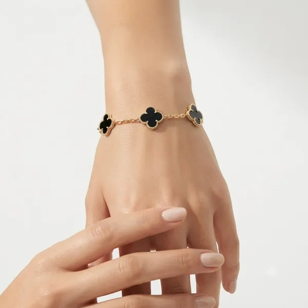 Gold_And_Black_Stainless_Steel_Clover_Charm_Chain_Bracelet_For_Women_Pack_Of_2