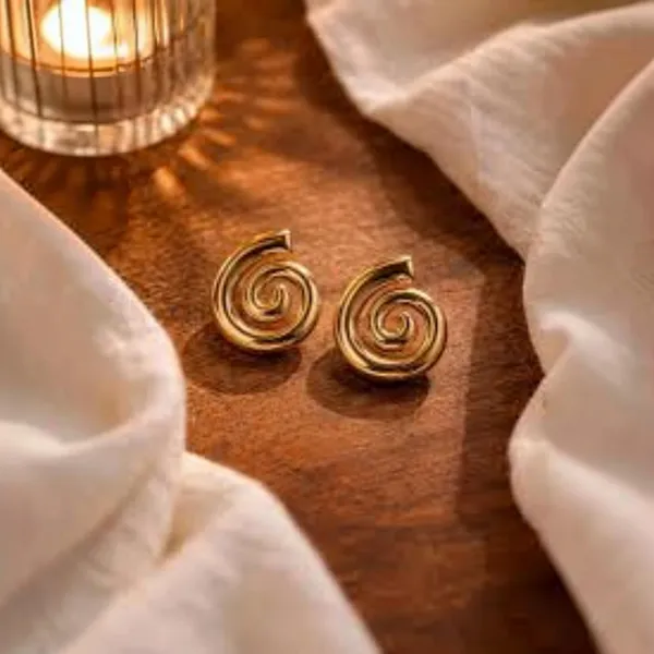 Gold_Tone_Spiral_Stud_Earrings_For_Women