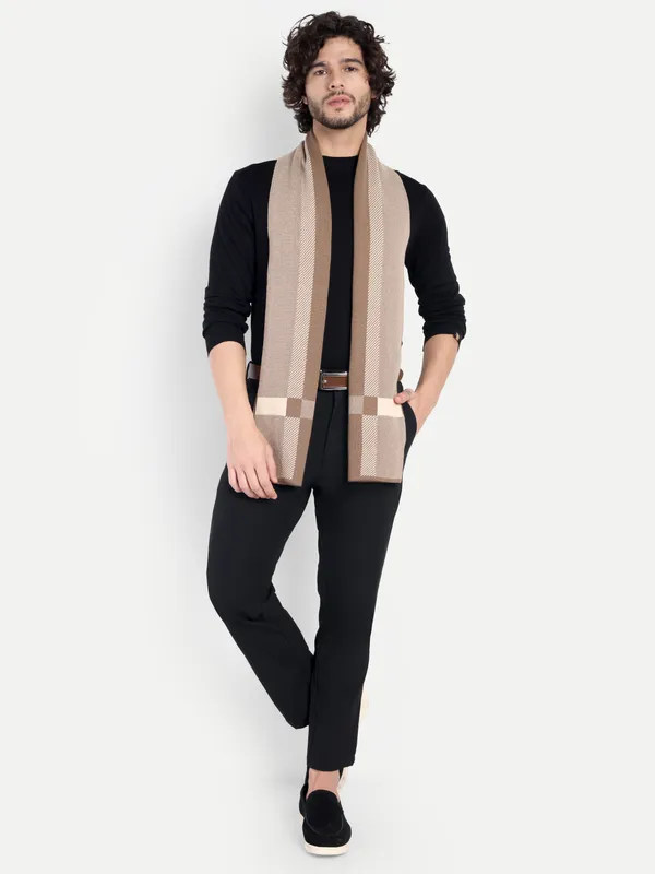 Beige_Woven_Pattern_Muffler_for_Men