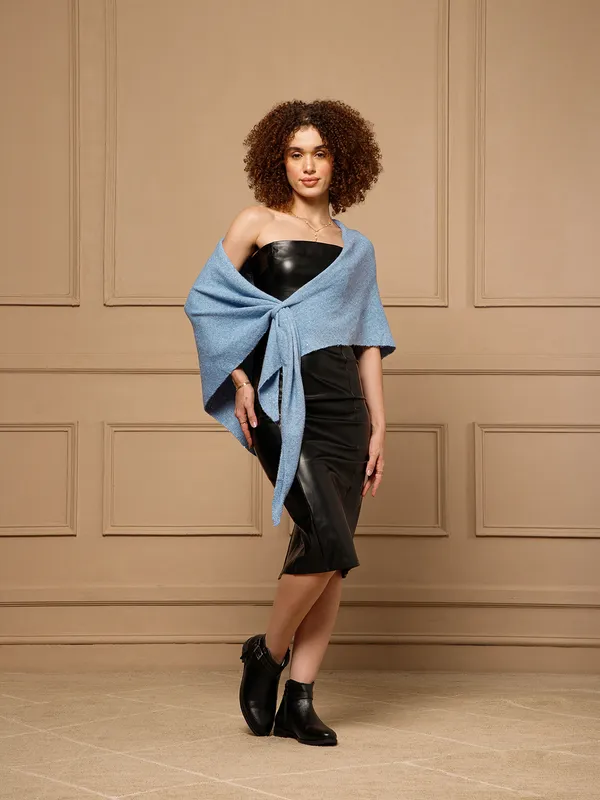 Blue_Knit_Wrap_Shawl_for_Women