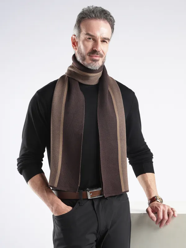 Brown_Striped_Textured_Scarf_for_Men