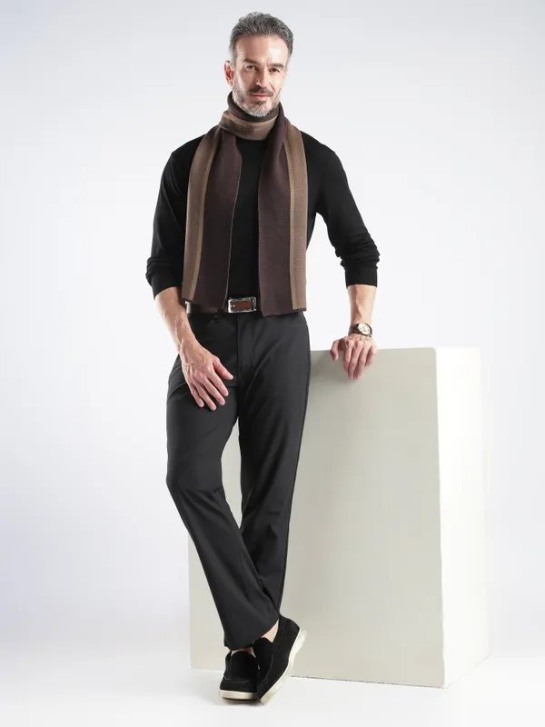 Brown_Striped_Textured_Scarf_for_Men