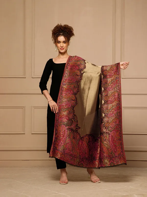 Maroon_Silk_Blend_Paisley_Dupatta_for_Women