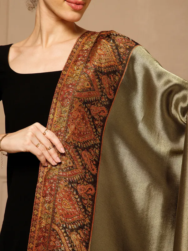 Olive_Paisley_Print_Shawl_for_Women