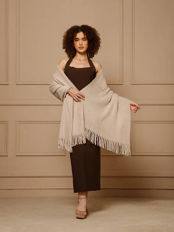 Beige_Ribbed_Knit_Shawl_for_Women